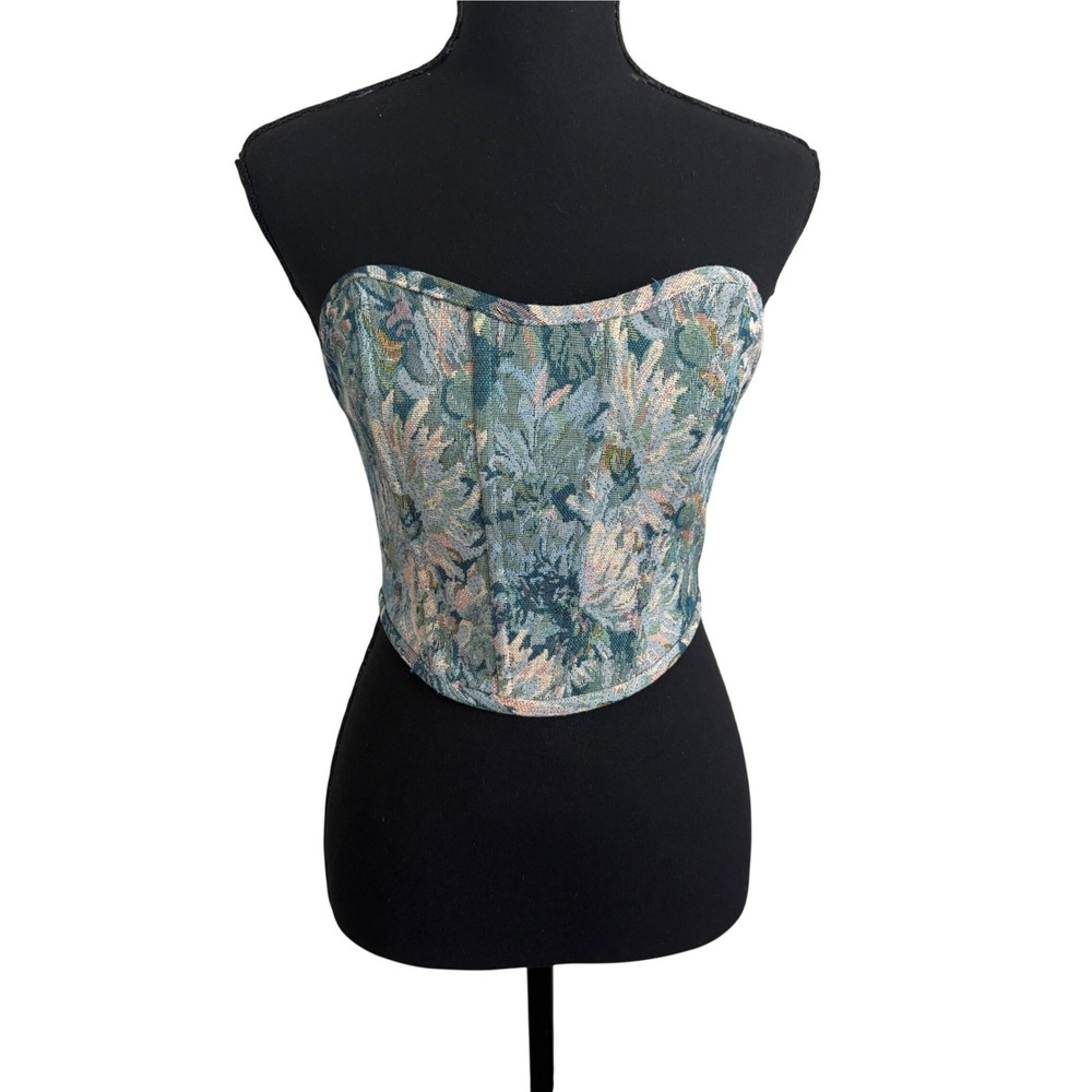 Altar'd State Floral Corset Top XS Cottagecore Victorian Renaissance Regencycore